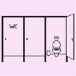 public toilet cubicle vector silhouette isolated