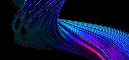 Wall Mural - abstract 3d rendering of twisted lines. modern background design, illustration of a futuristic shape