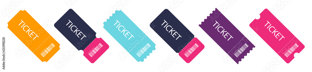 Set of colorful ticket. Blank Template Tickets - obrazy, fototapety, plakaty 