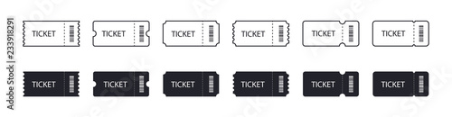 Fotografía set of Ticket icons. Line and flat design