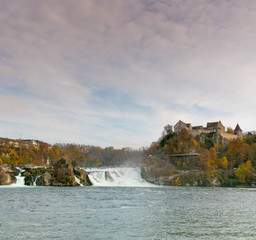 Poster - landscape view of the famous Rhine Falls in Switzerland