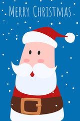 Wall Mural - Christmas greeting card and cute Santa clause character. Merry Christmas and Happy New Year.