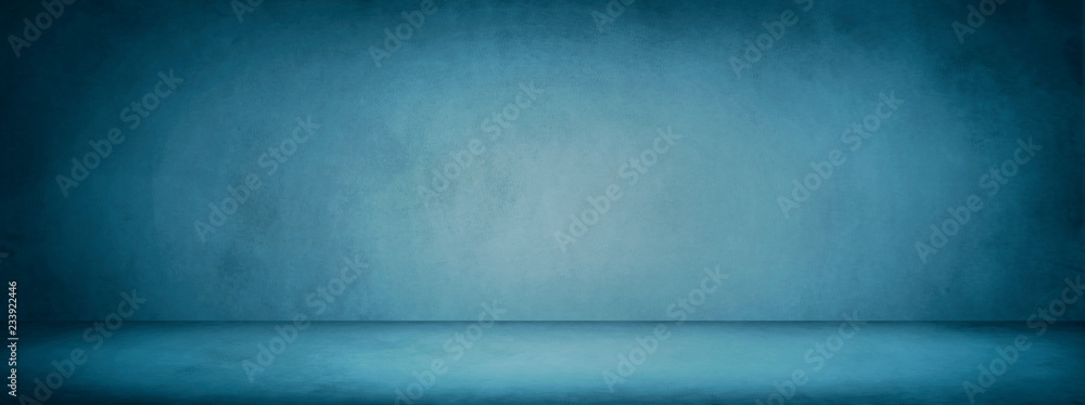 dark blue studio room banner and blank cement and concrete background - obrazy, fototapety, plakaty 