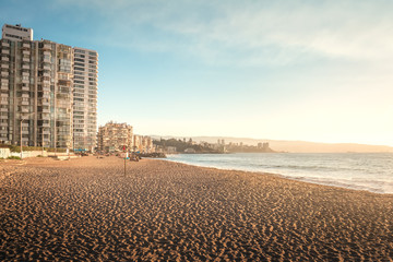 Canvas Print - Acapulco beach at sunset - Vina del Mar, Chile