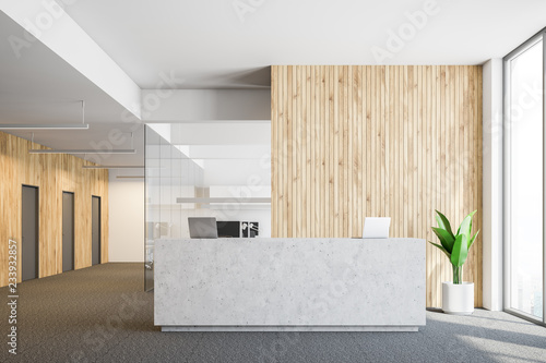 Fotografía Concrete reception in wooden office