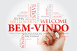 © dizain - Bem-Vindo (Welcome in Portuguese) word cloud with marker in different languages, conceptual background