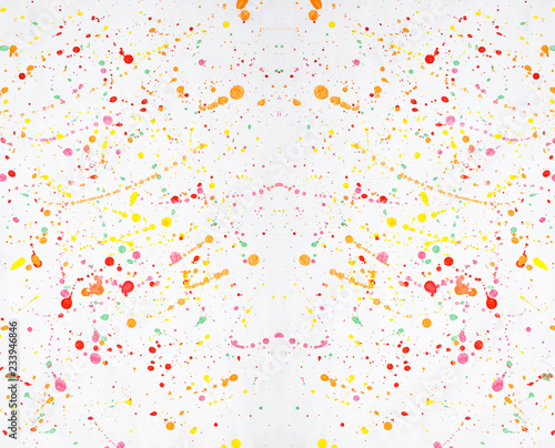 Watercolor Splatters Abstract Splatter Multicolor On White
