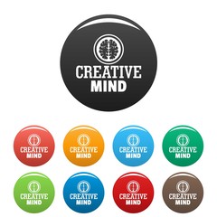 Canvas Print - Creative mind icons set 9 color vector isolated on white for any design