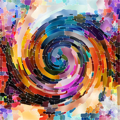 Wall Mural - Computing Spiral Color