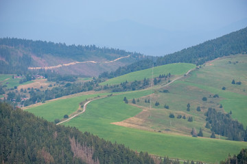 country gravel road leading up to the mountains