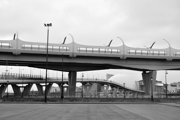 Canvas Print - Western High Speed Diameter on Krestovsky island.