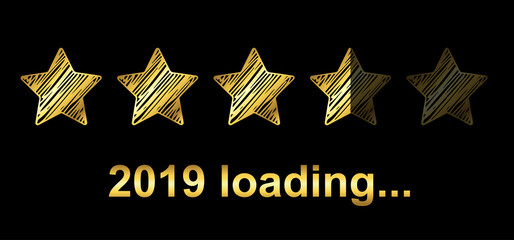 Wall Mural - Gold Blaster Load Bar 2019. Expectation of the holiday – vector