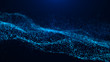 © Dmitry - Wave of particles. Abstract particle. Data visualization. Abstract digital background. 4k rendering.