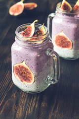 Wall Mural - Chia seed puddings with fig slices