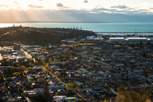 2018, September 29 - Nelson, New Zealand, View Of Nelson Town At Sunset.