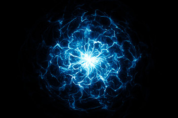 Blue flame shape, 3d rendering