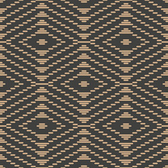 Wall Mural - Vector damask seamless retro pattern background rhomb geometry check stitch cross frame line