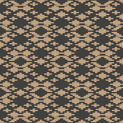 Wall Mural - Vector damask seamless retro pattern background check stitch geometry triangle cross frame line