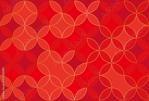 伝統文様 七宝繋ぎの背景イラスト 赤バージョン Adobe Stock で