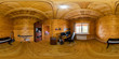 Interior of a nursery in a wooden house of beams, spherical 360Vr panorama