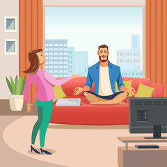 Vector image of a Relaxing Home environment.