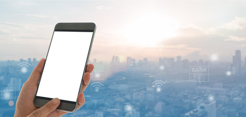 Wall Mural - using smart phone