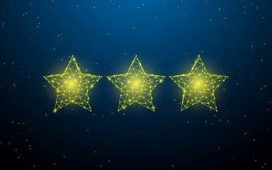 Wall Mural - stars form lines, triangles and particle style design. illustration vector