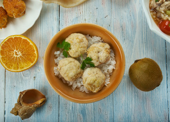 Canvas Print - Baked Turkey Meatballs Creole Style