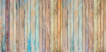 Many-coloured Background Of Old Wood Plank