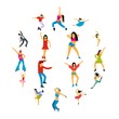 © juliars - Dances flat icons set for web and mobile devices
