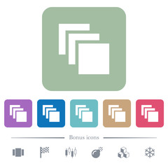 Poster - Multiple canvases flat icons on color rounded square backgrounds