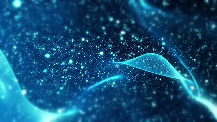 Wall Mural - blue blurred christmas background with sparkling snow. 4k uhd animation.