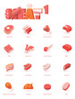 Vector meat icon set