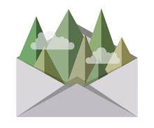 Mountain In Envelope, Concept Travel