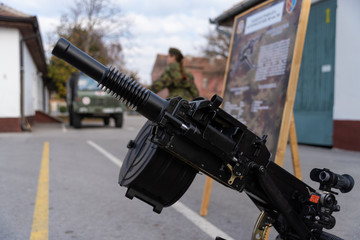 army and weapons display