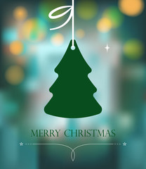 Sticker - Christmas background with tree