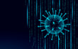 © LuckyStep - Virus soft 3D internet security. Personal data safety computer network software antivirus. Program code hacker alert cyber crime vector illustration