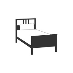 Wall Mural - Single bed icon. Vector illustration, flat design.