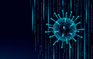 Virus soft 3D internet security. Personal data safety computer network software antivirus. Program code hacker alert cyber crime vector illustration