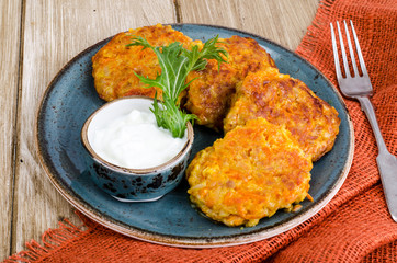 Potato pumpkin burgers, pancakes