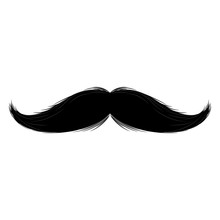 Isolated Silhouette Of Moustache. Vector Illustration Design