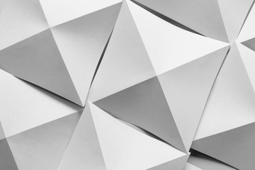 Wall Mural - Abstract composition with white paper folded in geometric shapes 