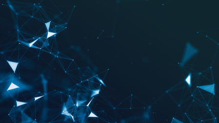 Wall Mural - abstract 3d technology and science neon visualization. blockchain and cryptocurrency. digital wallpa
