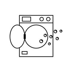 Wall Mural - washing machine icon, wash linear sign isolated on white background - editable vector illustration eps10