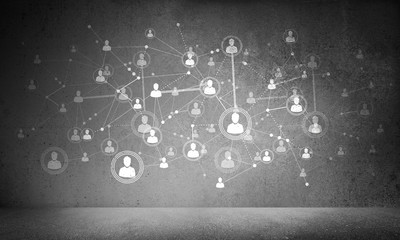 Wall Mural - wireless technologies as means of business communication.