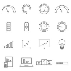 Wall Mural - indicators and charging vector thin line icons