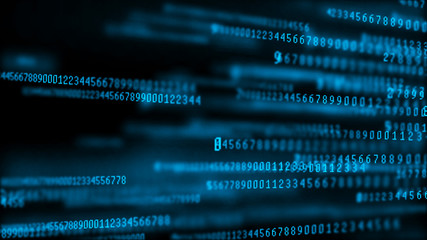 Wall Mural - digital background matrix. data packets. binary computer code. hacker concept. 3d rendering