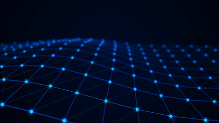 Network connection structure. Abstract technology background. Science background. Big data digital background. 3d rendering.