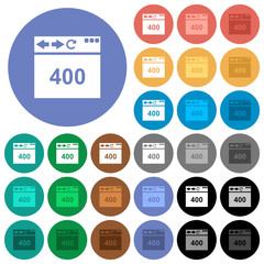 Canvas Print - Browser 400 Bad Request round flat multi colored icons