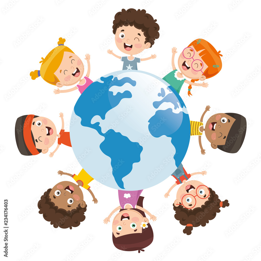 Vector Illustration Of Kids Playing Around The World Stock Vector ...